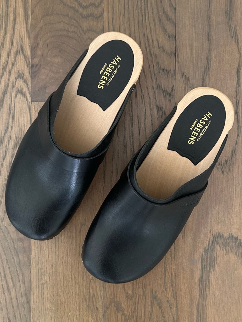 Swedish Hasbeens Swedish Husband Leather Clogs in Black Size 36 EU / 6 US